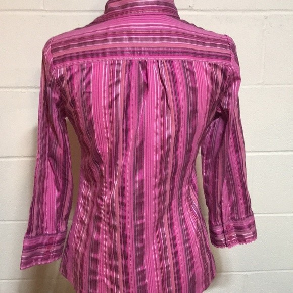 Apt. 9 Pink Stripe Blouse Sm. - Picture 4 of 5